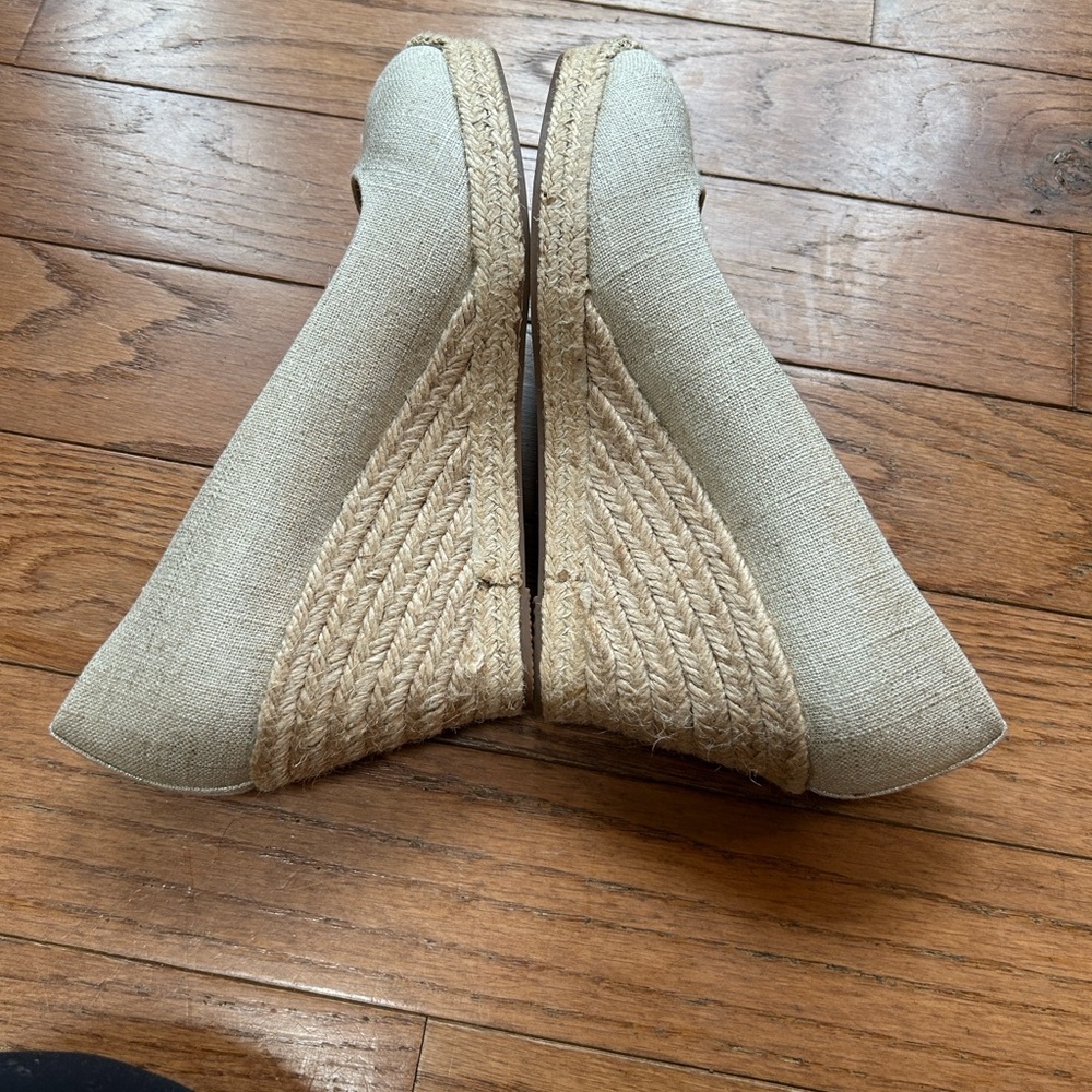 J. Crew Seville Espadrille Wedges in Metallic Gold Canvas - Picture 7 of 12